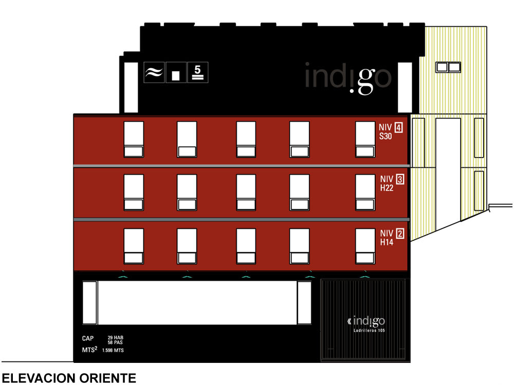 elev-oriente east elevation