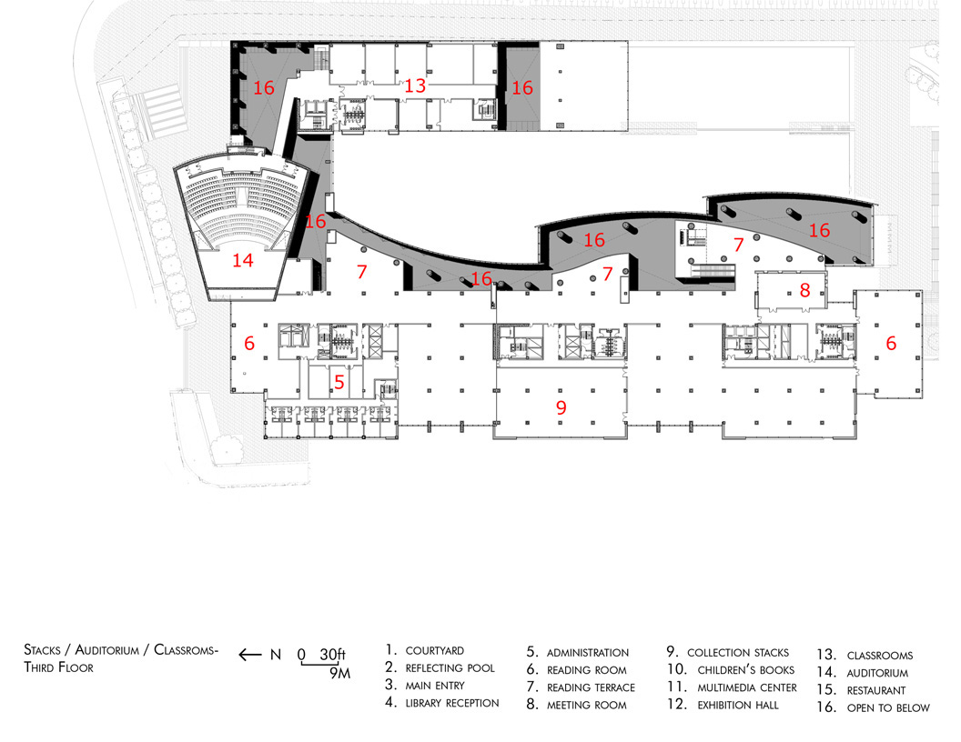 H:Studio-320031.00 Chongqing LibraryDwgsSK119.dwg A0 (1) third floor plan
