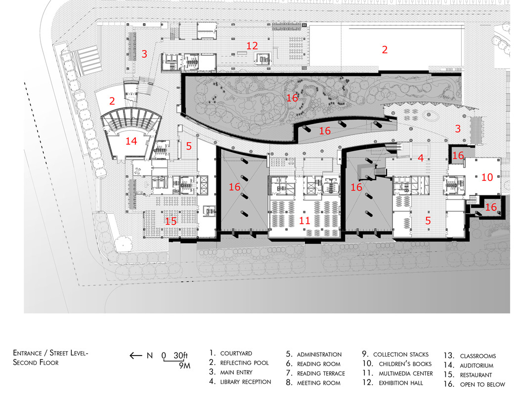 H:Studio-320031.00 Chongqing LibraryDwgsSK118.dwg A0 (1) second floor plan