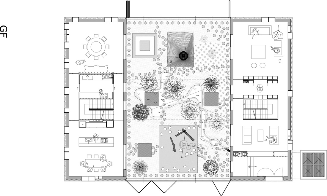 M:Ordos 100publicationnaked for publikation 20080827 Model (1 ground floor plan