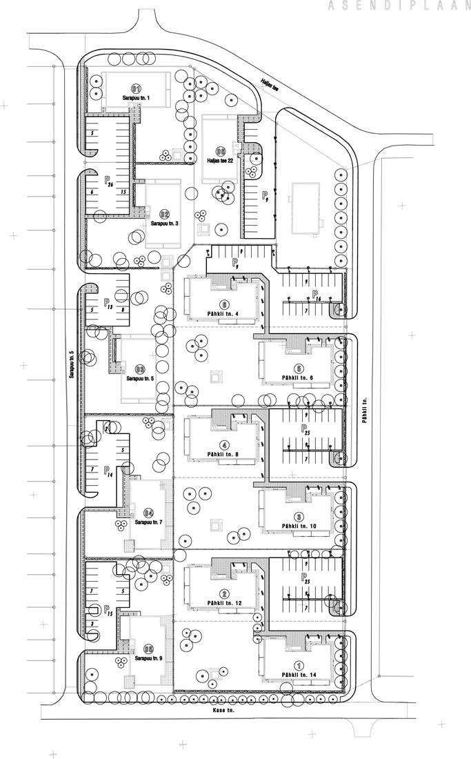 6 residential houses in Pahkli street / JVR Arhitektuuribüroo