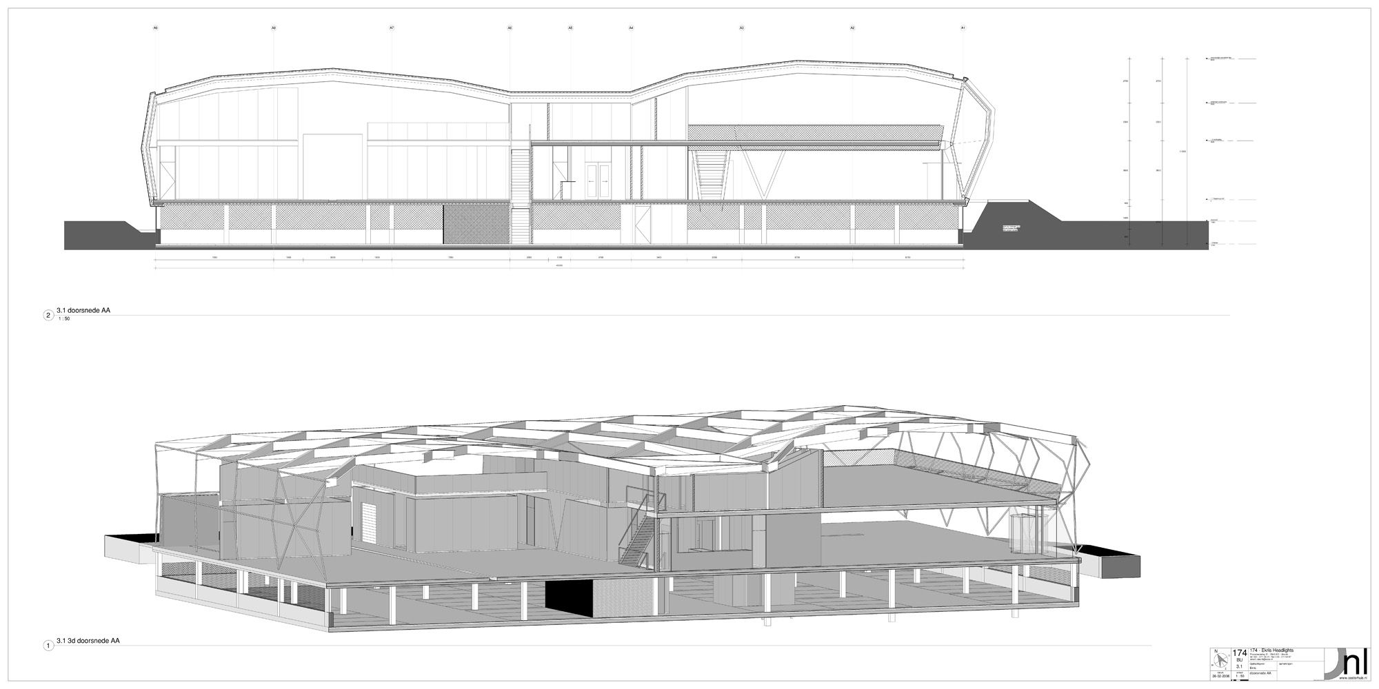 Revit Document section AA + axo