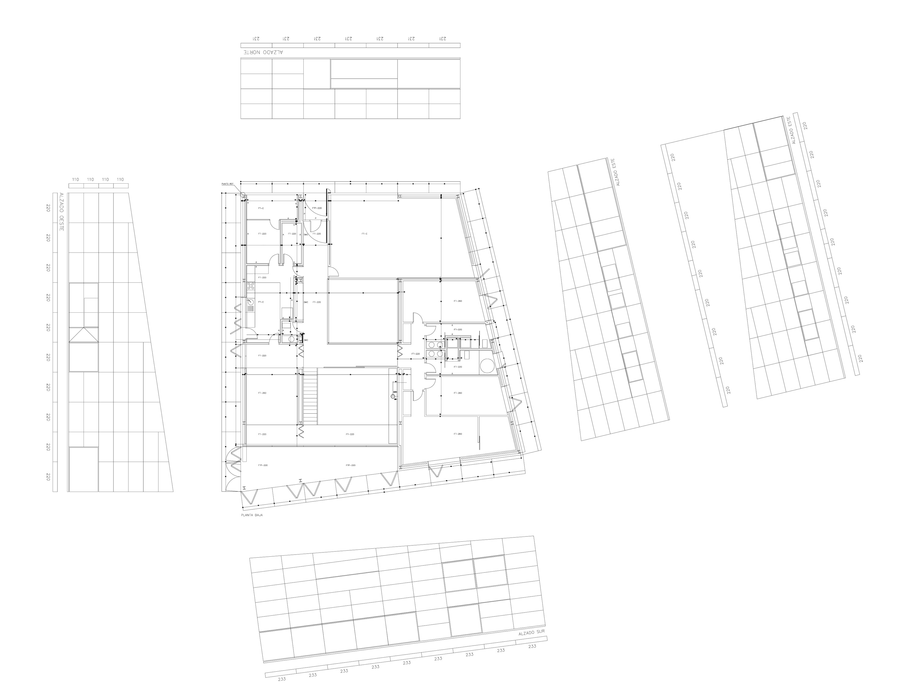 Q-05-rev Model (1) ground floor plan + elevations