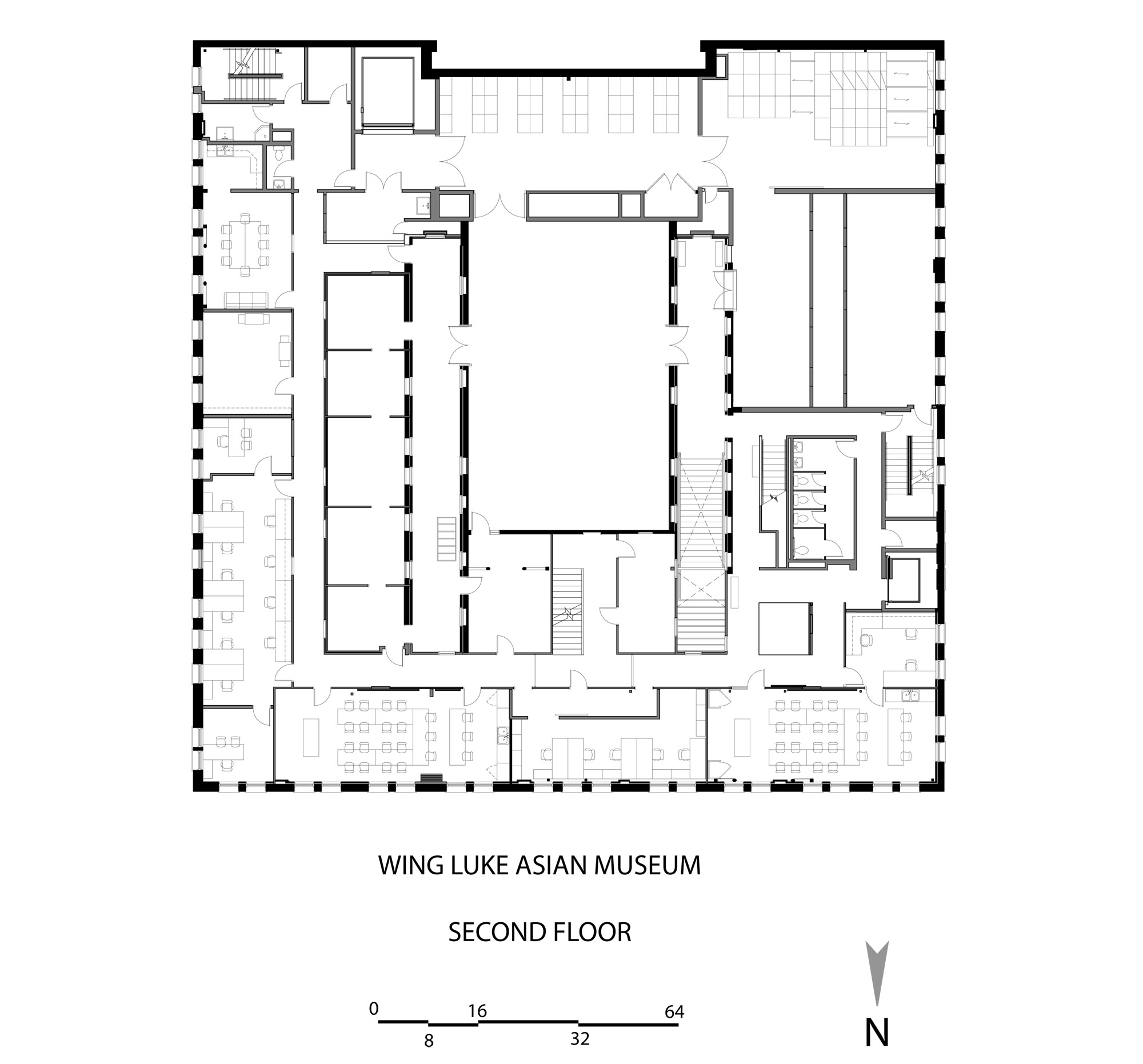 T:2004�4015 WingLukeAsianMuseumCAD_currentfp-2 Model (1) second floor plan
