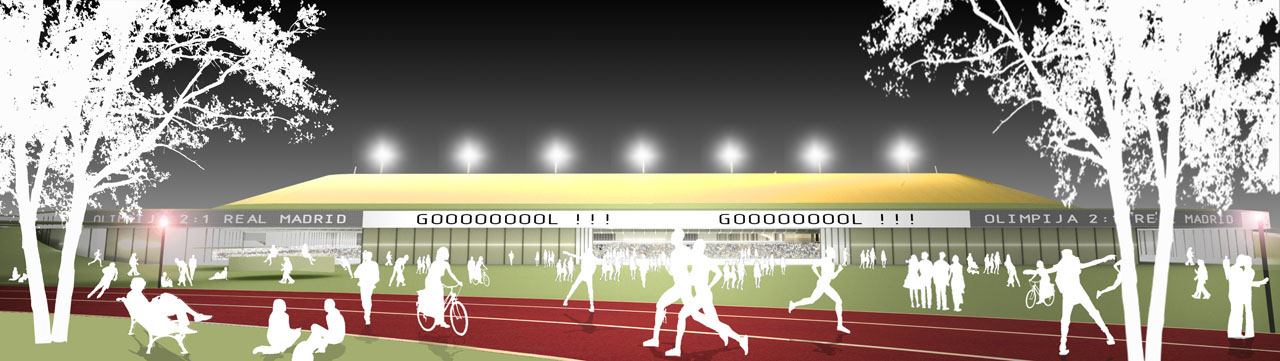 Sports Park Stozice / SADAR + VUGA, with KSS + MYSI + OFIS