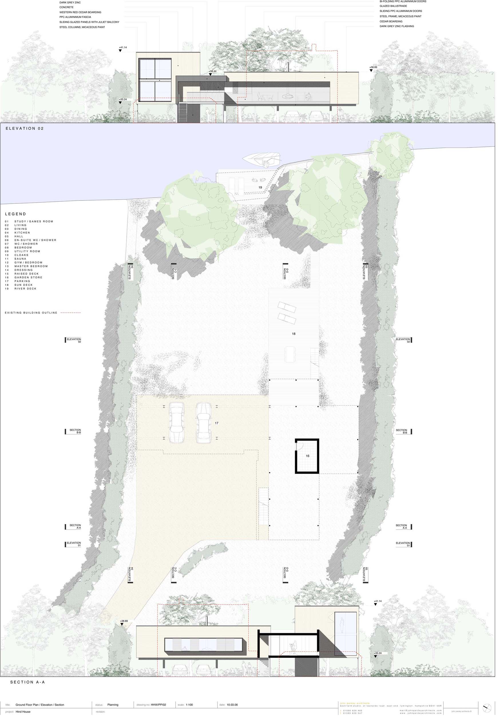 Hind House John Pardey Architects 176663138 grond floor plan