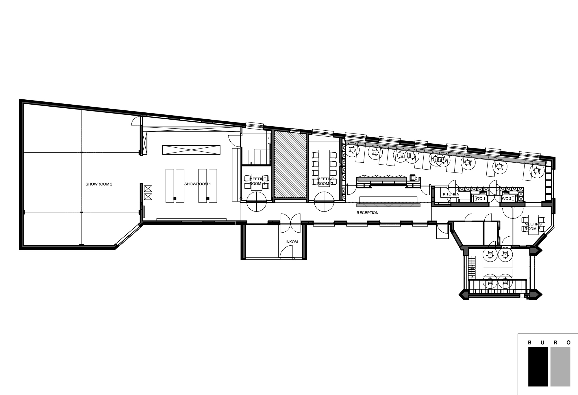 I:DossiersVan Den Weghe_inrichting burelen en showroom_Zulte.0 ground floor plan
