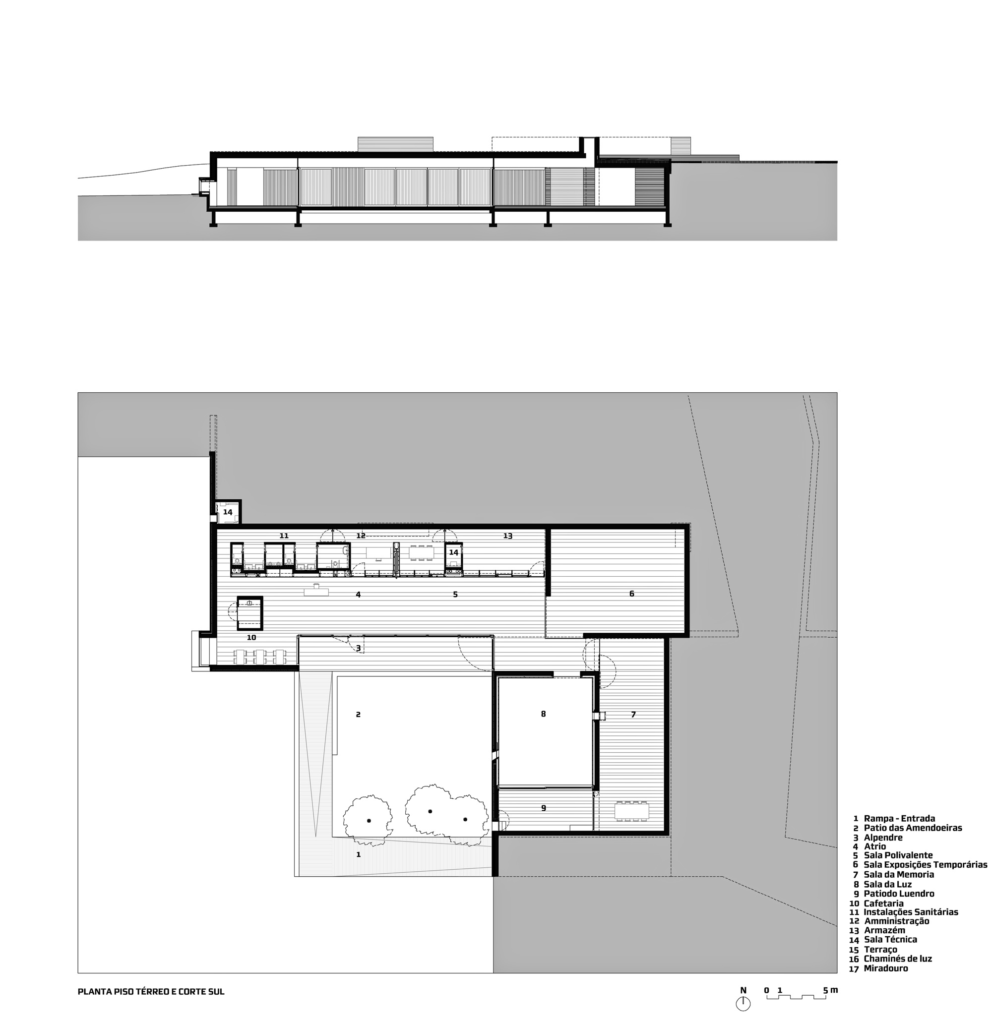 2123245986_04-museu-planta-e-corte-sul ground floor plan & section