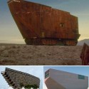 8 8. SANDCRAWLER, TATOOINE. Not quite a building, but the monumental quality of its form and its polygonal facades lend this Jawa Sandcrawler a building-like presence. These large treaded vehicles have inspired buildings from a Tunisian hotel to Rem Koolhaas’ Casa de Musica in Porto (both pictured above).