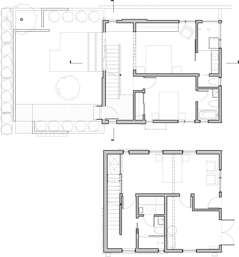 lobster boat residence Model (1) ground & first floor plans