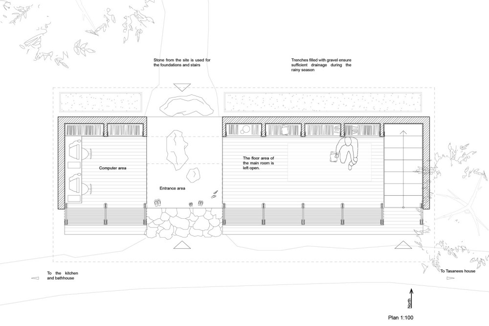 Safe Haven Library, Tak, Thailand, By TYIN tegnestue floor plan