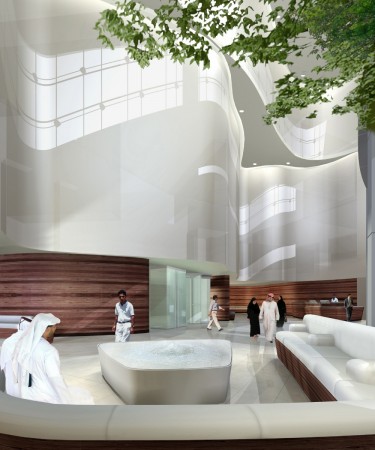Residential Lobby Burj Dubai, © Skidmore, Owings and Merrill LLP, Rendering by Crystal CG  
