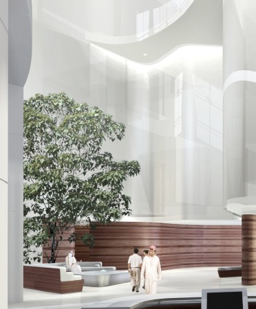 Lobby with fountain Burj Dubai, © Skidmore, Owings and Merrill LLP, Rendering by Crystal CG  