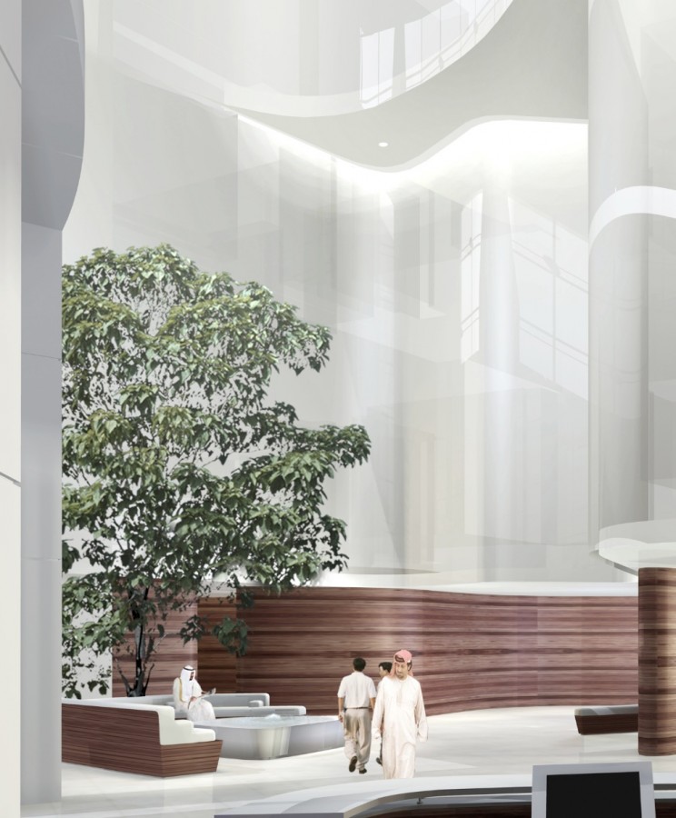 1251253871-inner-lobby-w-fourtian Lobby with fountain Burj Dubai, © Skidmore, Owings and Merrill LLP, Rendering by Crystal CG
