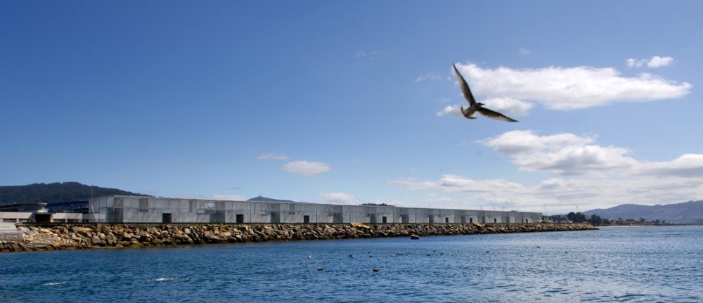 Fishermen warehouses in the port of Cangas / Irisarri + Piñera