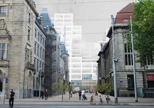 oma-stadskantoor-collage--coolsingel-1000x708 © OMA - View from Coolsingel street
