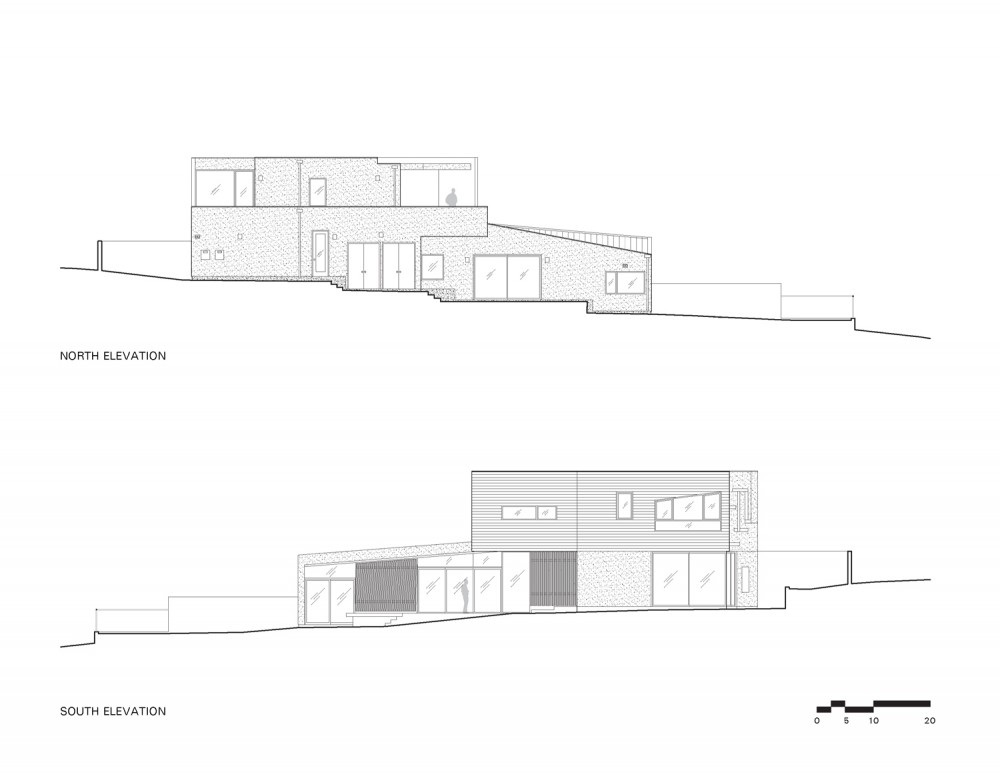 Elevations N-S north & south elevations