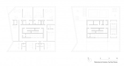 Typical residence plan, top floor plan Typical residence plan, top floor plan