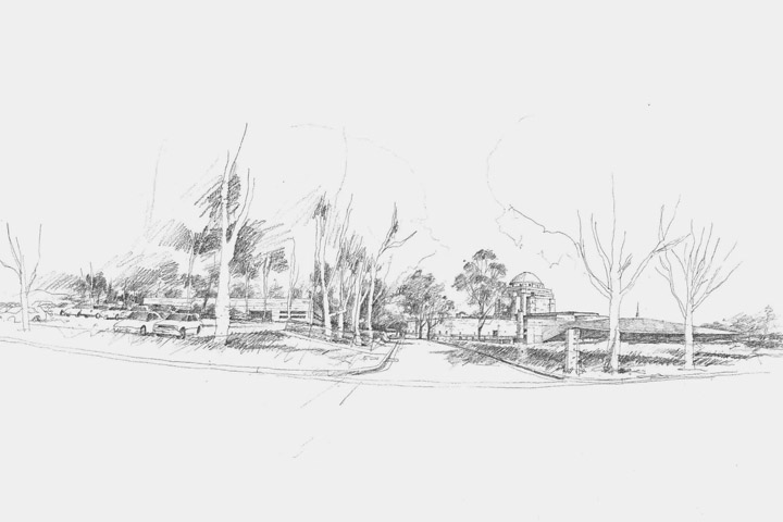 Anzac hall_Perspective from the North perspective
