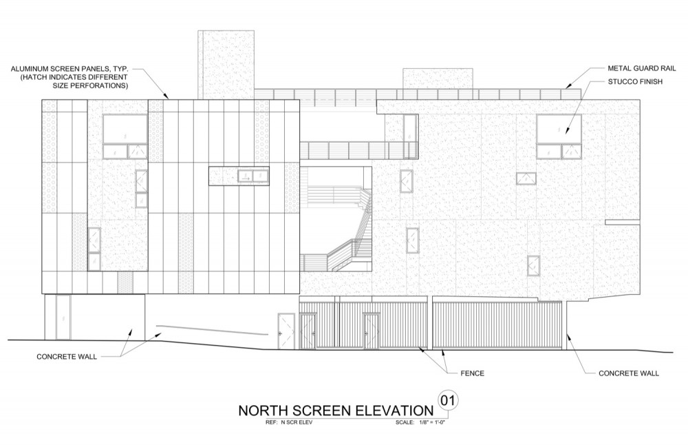 north screen elevation north screen elevation
