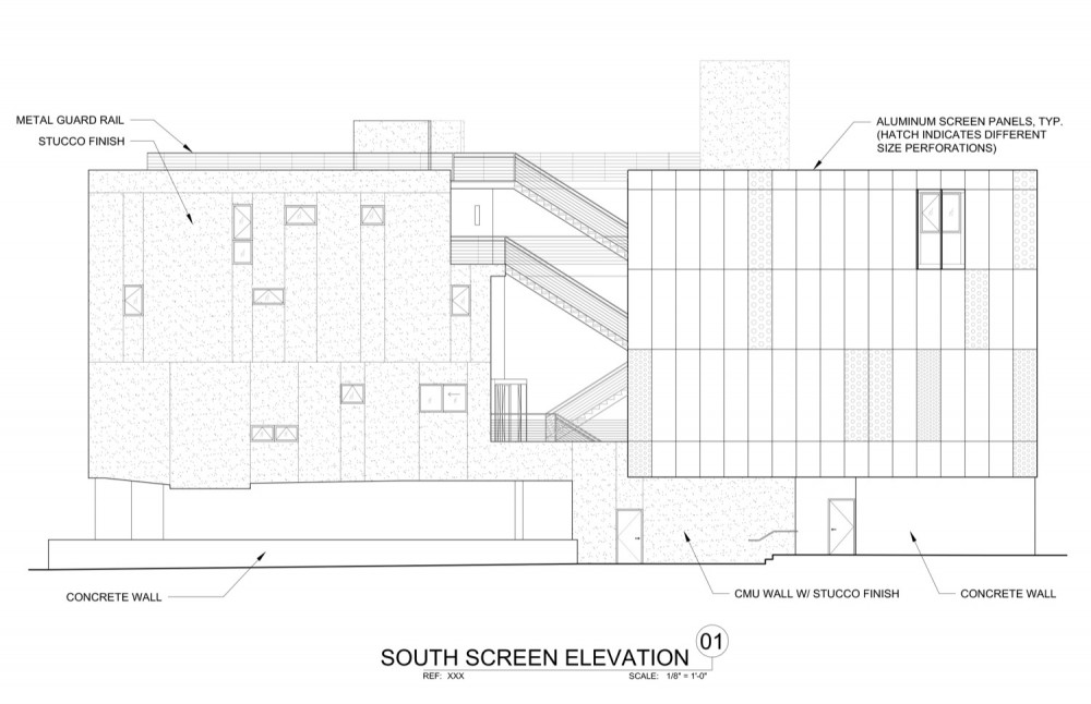 south screen elevation south screen elevation