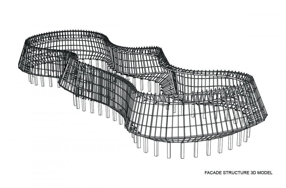 mia 05 facade structure 3d model façade structure axo
