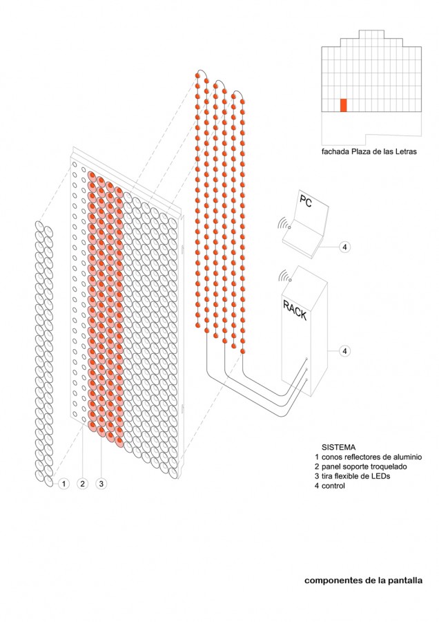 Led Action Façade, Digital Façade for Medialab Prado / Langarita Navarro Arquitectos