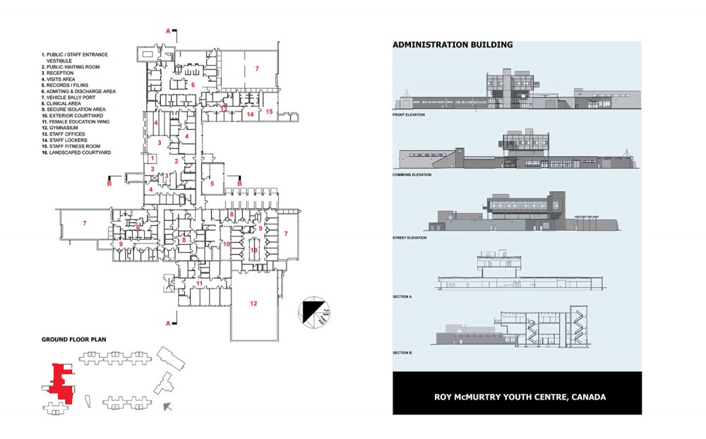 administration building plan & elevations administration building plan & elevations