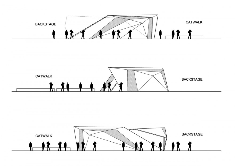 AquiliAlberg backdrop installation design for NEIL BARRETT AW 10_schematic elevations elevations