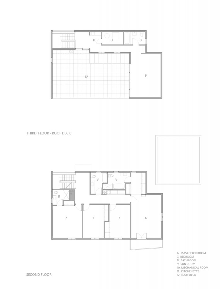 Kowalewski Residence - Belmont Freeman Architects second & third floor plan