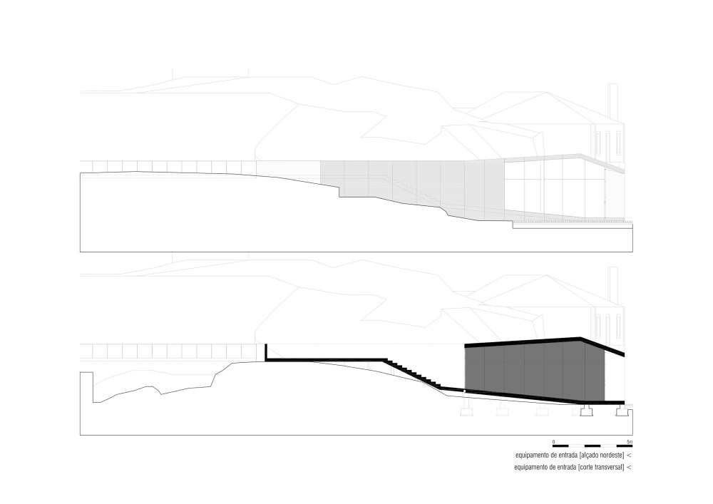 access building elevation + section access building elevation + section