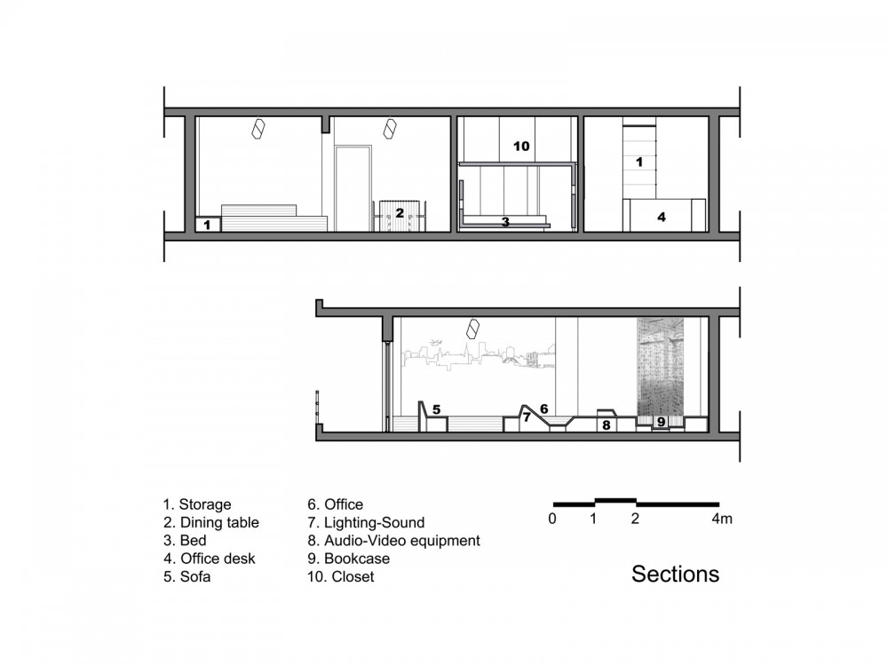 Apartment in Thessaloniki - .27 Architects sections