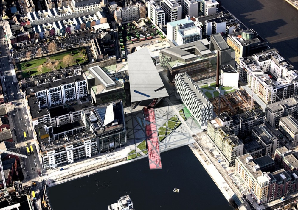 Grand Canal Theatre - Daniel Libeskind aerial view