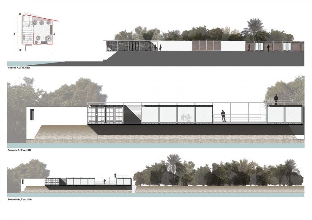 Medical Housing Compound - Studio Tam associati cafeteria elevations