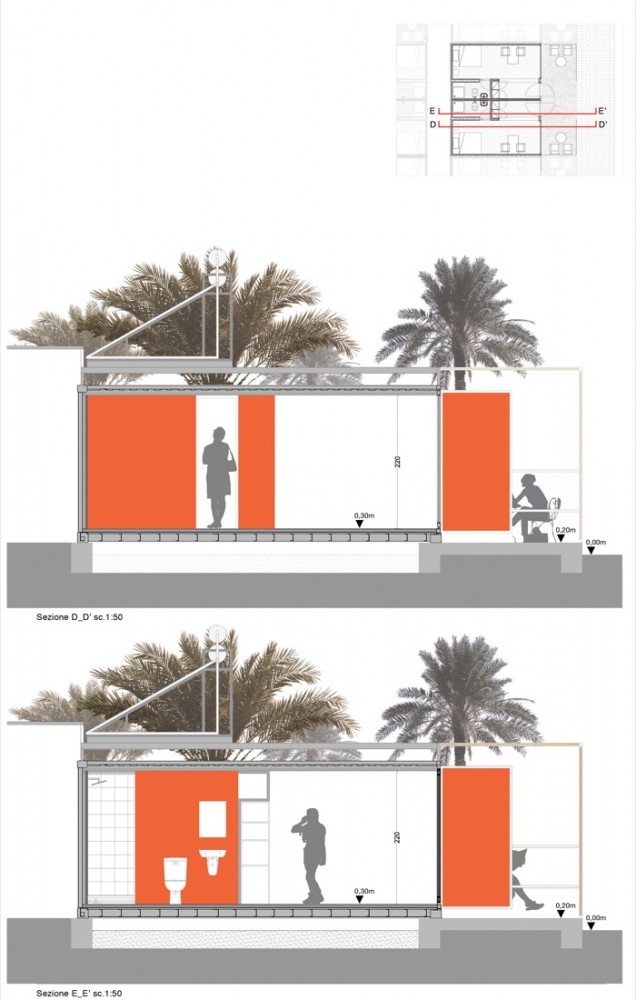 Medical Housing Compound - Studio Tam associati houses sections