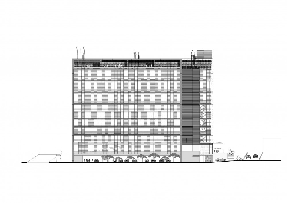 Julio Mario Santo Domingo Building - Daniel Bonilla Arquitectos front elevation