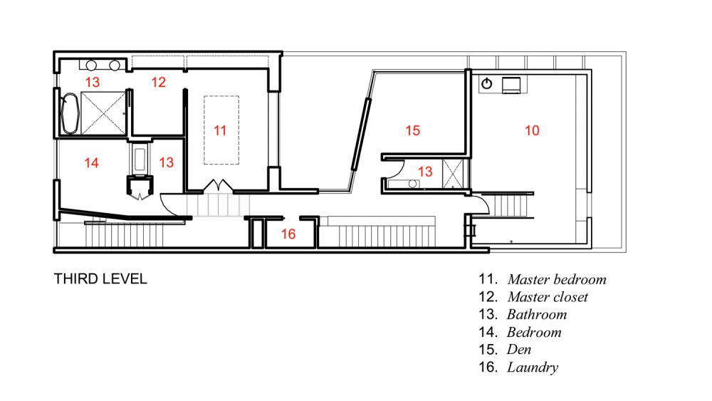 Abbot Kinney Residence - Dennis Gibbens Architects third floor plan