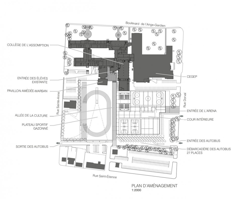 Complexe sportif de l'Assomption - Les Architectes FABG site plan