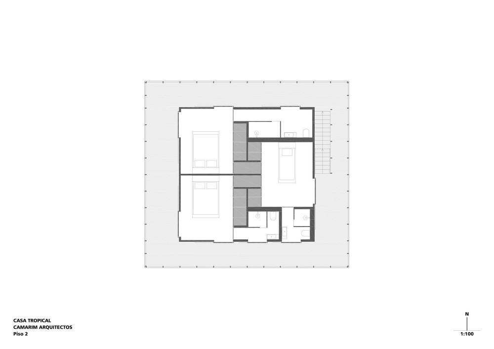 Tropical House - Camarim Architects second floor plan