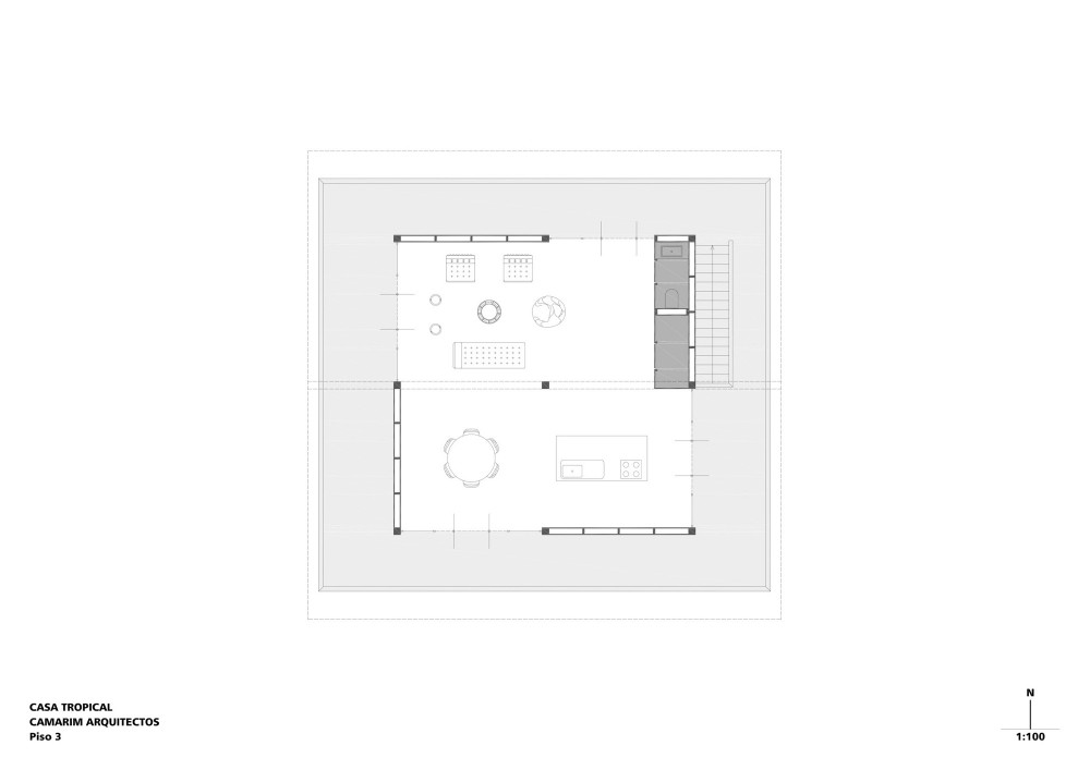Tropical House - Camarim Architects third floor plan