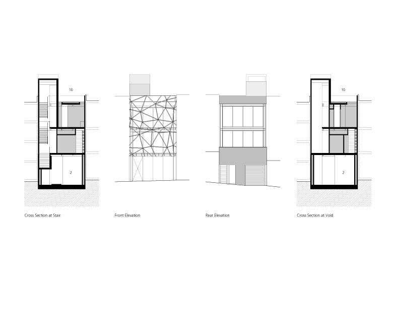 Gallery House - Ogrydziak Prillinger Architects elevations + section