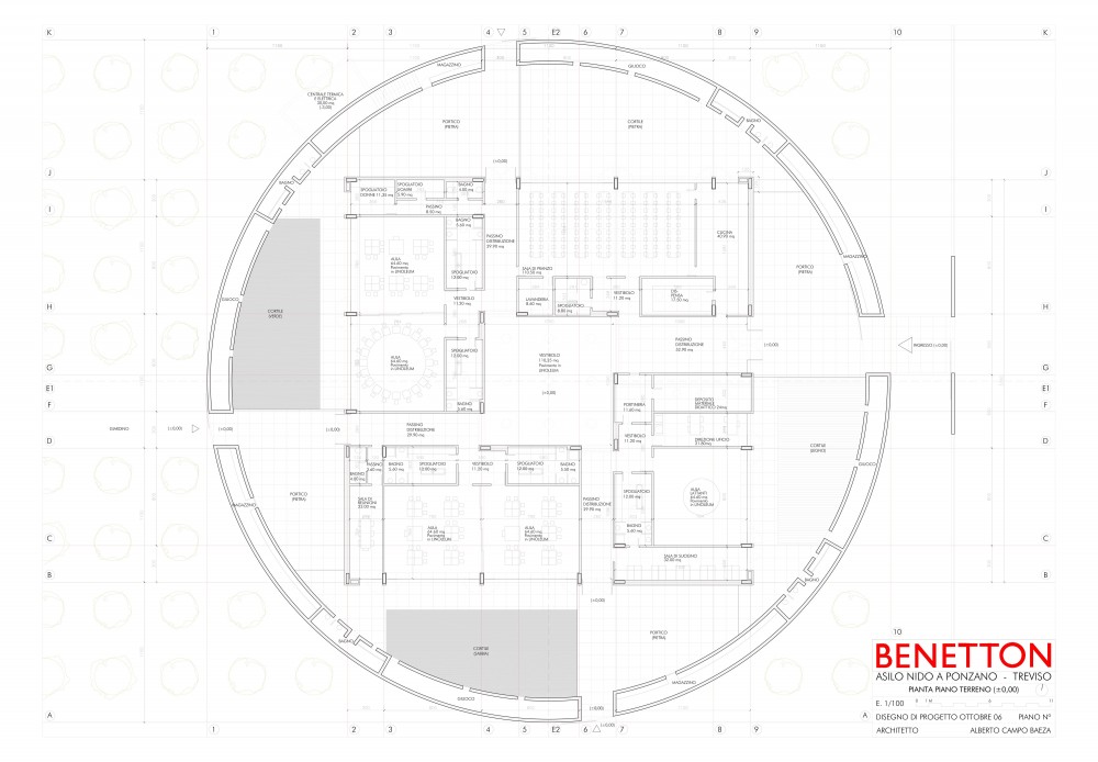Benetton Kindergarden - Alberto Campo Baeza floor plan details