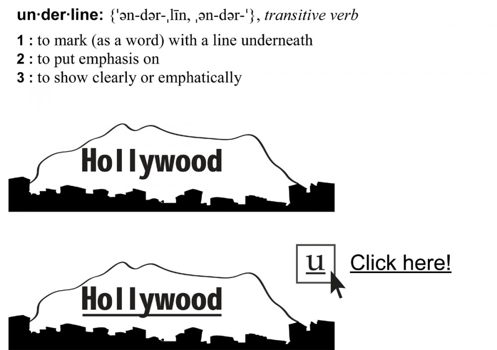 Hollywood un-der-lined
