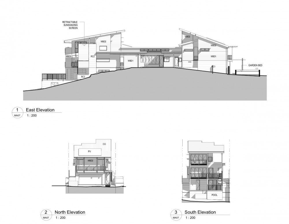 Hill End Ecohouse - Riddel Architecture elevations