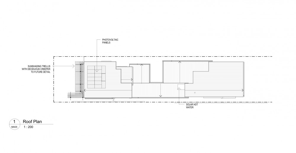 Hill End Ecohouse - Riddel Architecture roof plan