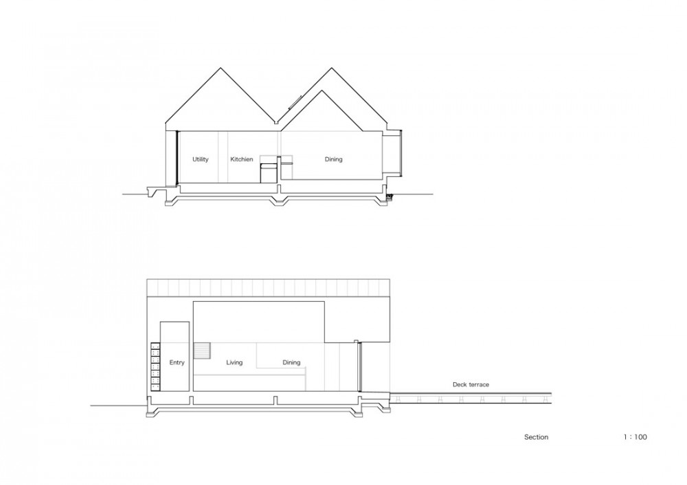Chikuzen House - Design nico Architect Associates section