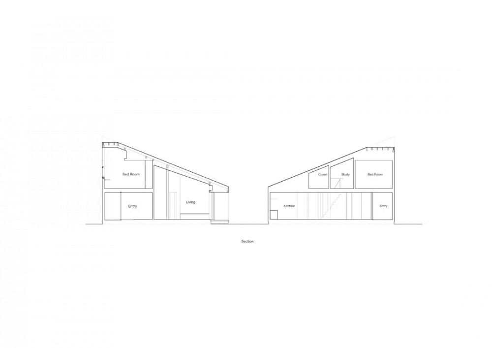 Shirakuchi House - Design nico Architect Associates section