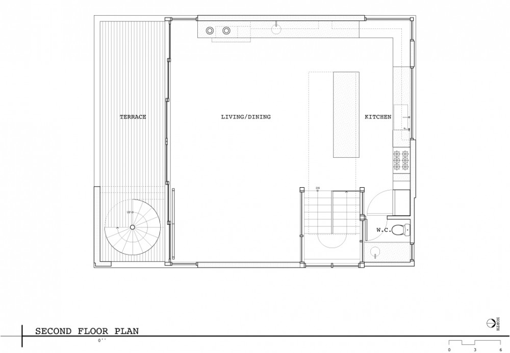 Lake Union Floating Home - Vandeventer + Carlander Architects second floor plan
