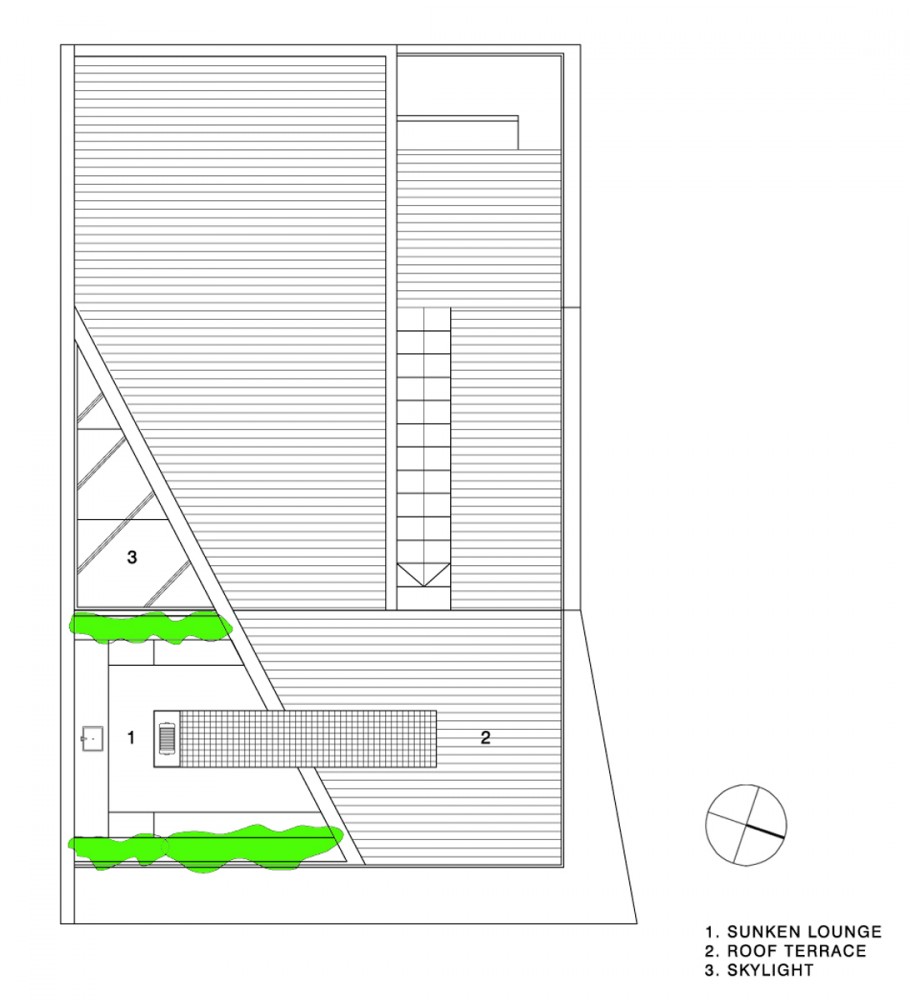Maximum Garden House - Formwerkz Architects roof plan