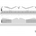 Centre for the Interpretation of Rivers - Jose Juan Barba Centre for the Interpretation of Rivers - Jose Juan Barba south elevation & section